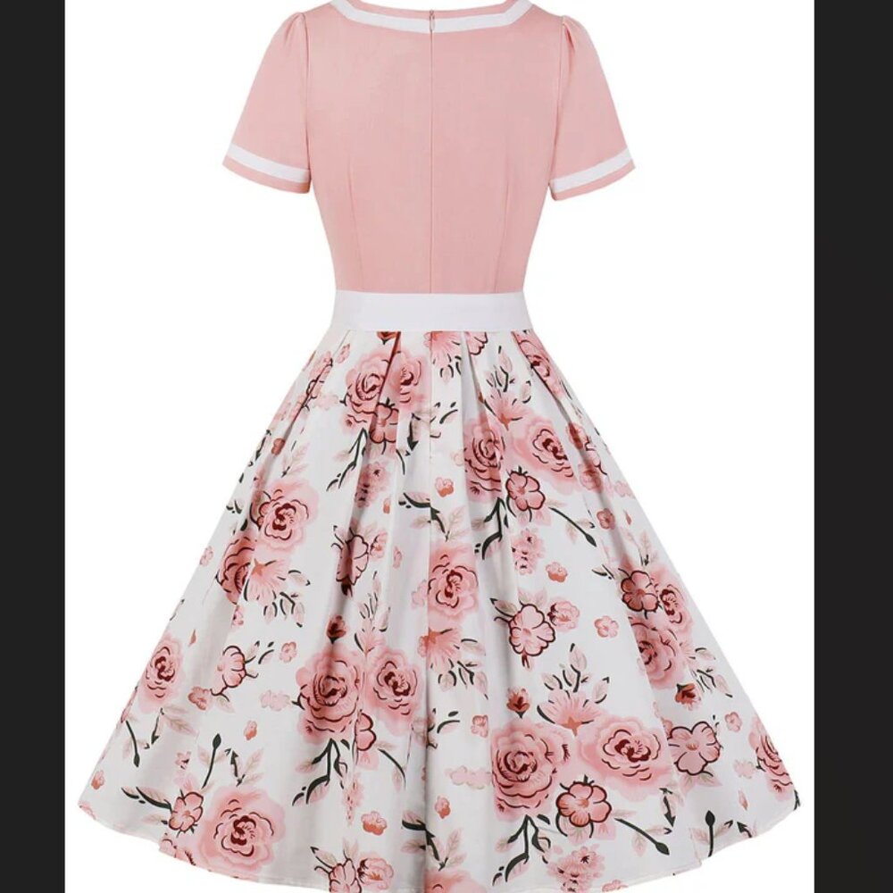 Retro Stage Floral Swing Dress
